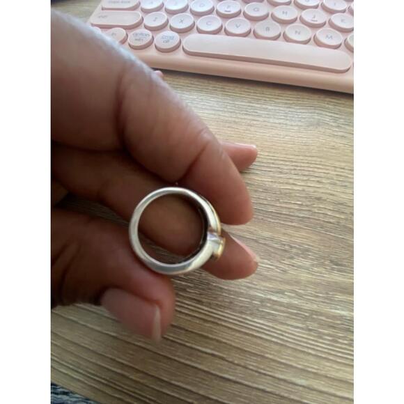 18K Gold and Sterling Silver Lolite Stone Ring Size 7 - Picture 10 of 11